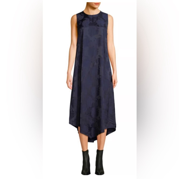 Vince Dresses & Skirts - Vince Asymmetrical Midnight Blue Dress with Belt